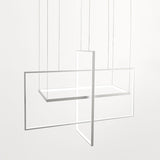 Modern Metal Led Chandelier: Rectangle Frames Black/White Finish Warm/White Light