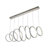 Modern Chrome Hoops Pendant Ceiling Light With Led Ideal For Kitchen