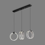 Retro Style Acrylic Circle Pendant Light With 3 Black Multi Bulbs And Linear Canopy