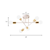 Modern Stacked Linear Ceiling Light: Energy Saving Semi Flushmount For Hotels