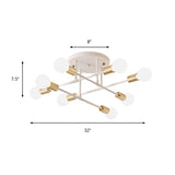 Modern Stacked Linear Ceiling Light: Energy Saving Semi Flushmount For Hotels