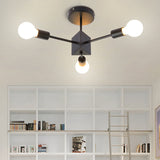 Metallic Black Linear Ceiling Lamp For Study Room And Bedroom 3 /