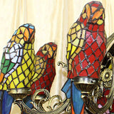 Stained Glass Parrot Chandelier - Vibrant Colors Lodge Style Pendant Light