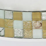 Tiffany Mosaic Glass Moon Flush Light With Led For Bedroom Ceiling
