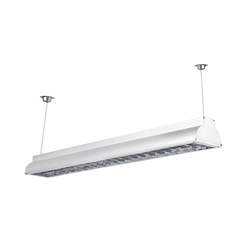 Modern Led Pendant Light With White Metal Shade - Stylish Office Ceiling Fixture