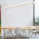 Modern Oval Led Ceiling Pendant Light Kit In Warm/White/Natural 16’/23.5’/31.5’ Wide White /
