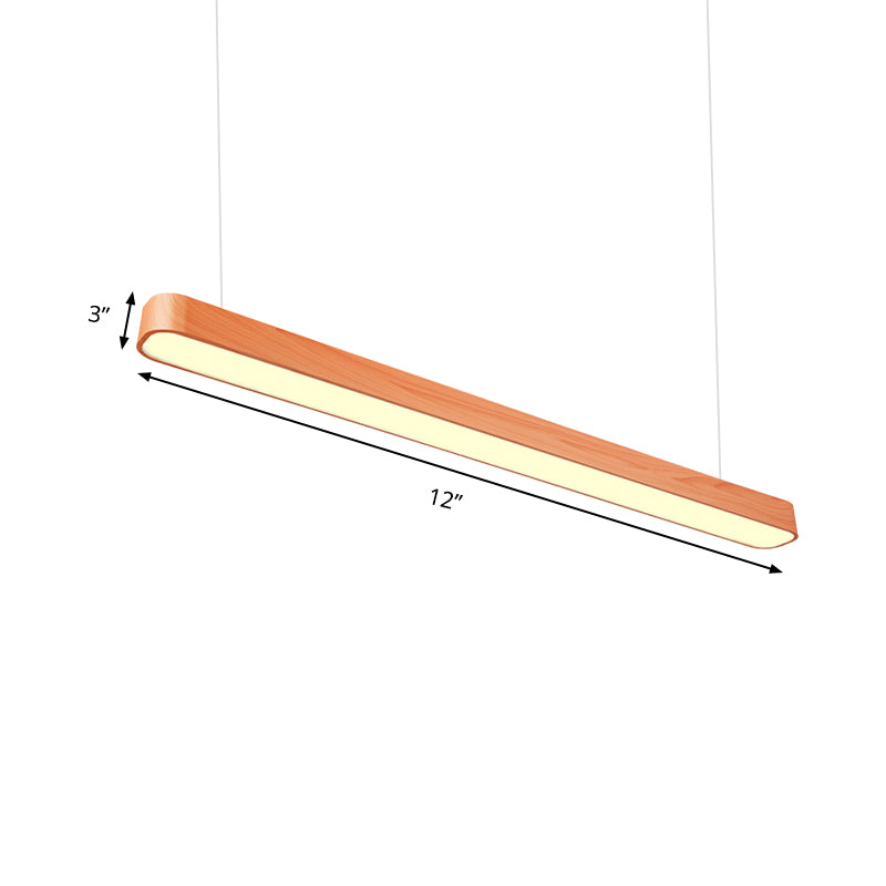 Modern Led Oval Pendant Light - Wood Deep Grain/Light Grain White/Warm/Natural 4/8/12 Wide