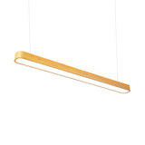 Modern Led Oval Pendant Light - Wood Deep Grain/Light Grain White/Warm/Natural 4/8/12 Wide