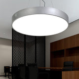 Silver Circular Pendant Lighting Modern Led Metal Ceiling Lamp - 12/16/23.5 Width