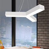 Modern Led Suspension Lamp With Recessed Diffuser And Y-Shaped Metal Design - Black/White 22/29/29.5