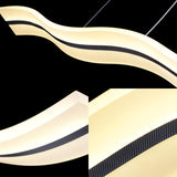 Wavy Acrylic Led Pendant Light For Modern Island Ceilings In Warm/White/Natural