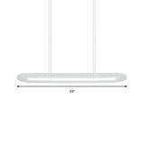Modern Led Oval Office Ceiling Pendant | Acrylic 31.5/39 Wide Warm/White/Natural Light
