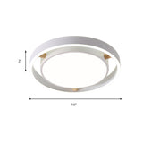 Red Nordic Style Flush Mount Light - Acrylic Metal Ceiling Lamp For Kindergarten
