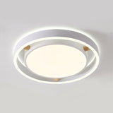 Red Nordic Style Flush Mount Light - Acrylic Metal Ceiling Lamp For Kindergarten