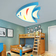 Bright Fish Pendant Light: Vibrant Acrylic Hanging For Kindergarten Hallway Blue / 17’ Warm