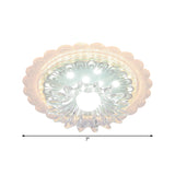 Bloom Flush Mount Lamp - 7/9 Minimal Clear Crystal Led White Close To Ceiling Lighting For Corridor