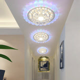 Bloom Flush Mount Lamp - 7/9 Minimal Clear Crystal Led White Close To Ceiling Lighting For Corridor
