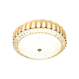Simple Led Crystal Flush Mount Ceiling Light With Elegant Black/Gold Finish - Perfect For Dining