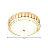 Simple Led Crystal Flush Mount Ceiling Light With Elegant Black/Gold Finish - Perfect For Dining