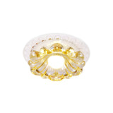 Simplicity Led Ceiling Light In White Round/Square Flushmount With Flower Crystal Shade - Warm/White