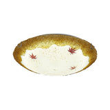 Mediterranean Beach Flush Ceiling Light - Yellow/Blue Stained Glass Lamp