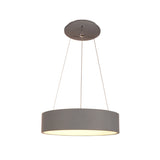 Minimalist Grey Led Pendant Lamp: Aluminum Round Ceiling Light For Dining Table