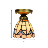 Craftsman Stained Glass Led Ceiling Light - White/Beige/Orange/Blue Ideal For Foyers