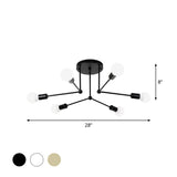 Contemporary Metal Linear Semi-Flush Ceiling Light Ideal For Kids Bedroom And Living Room