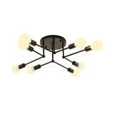 Contemporary Metal Linear Semi-Flush Ceiling Light Ideal For Kids Bedroom And Living Room