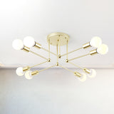 Contemporary Metal Linear Semi-Flush Ceiling Light Ideal For Kids Bedroom And Living Room 8 / Gold