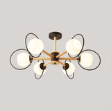 Nordic Style White Sphere Ceiling Light With Frosted Glass Shade - Elegant Dining Room Mount Ring