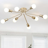 Sleek Linear Metallic Ceiling Lamp: Beautiful Semi-Flush Light For Kids Bedroom 8 / Gold