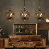 Vintage Globe Hanging Lamp With 3/4/6 Lights & Golden Iron Frame For Dining Room