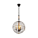 Vintage Globe Hanging Lamp With 3/4/6 Lights & Golden Iron Frame For Dining Room