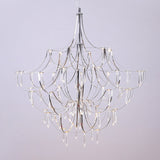 Stylish Crystal Icicle Chandelier With Chrome Finish - Elegant Pendant Light For Living Rooms And