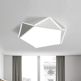 Nordic Led Ceiling Lamp - Pentagon Flush Mount Light With Acrylic Panel White / 16 Warm