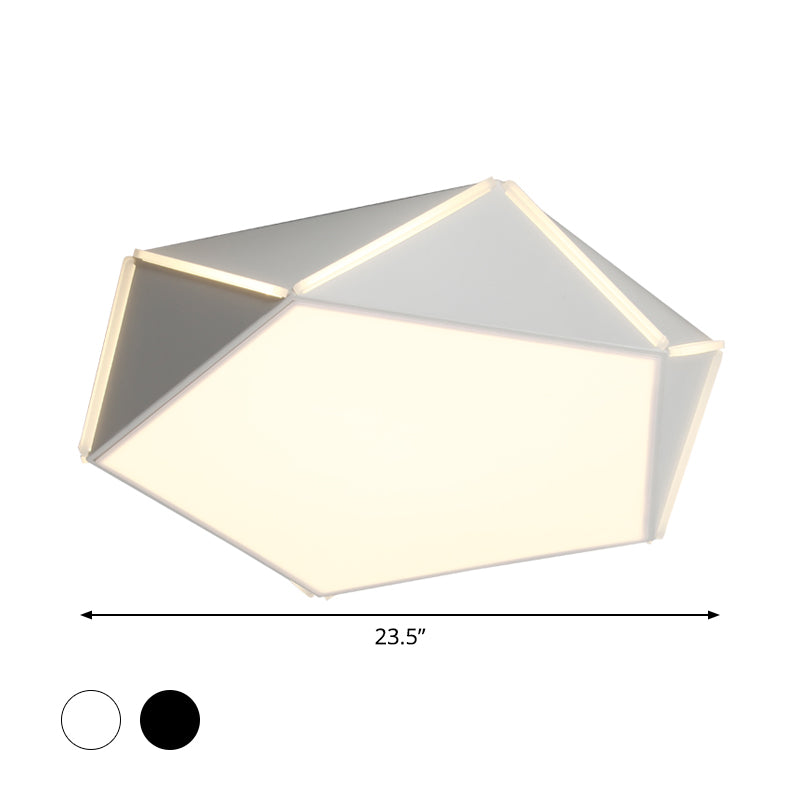 Nordic Led Ceiling Lamp - Pentagon Flush Mount Light With Acrylic Panel