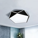 Nordic Led Ceiling Lamp - Pentagon Flush Mount Light With Acrylic Panel Black / 16’ Warm