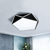 Nordic Led Ceiling Lamp - Pentagon Flush Mount Light With Acrylic Panel Black / 16’ Warm