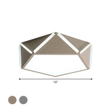 Pentagonal Flushmount Led Ceiling Lamp For Childs Bedroom - Modern Acrylic Metal Design