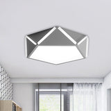 Pentagonal Flushmount Led Ceiling Lamp For Childs Bedroom - Modern Acrylic Metal Design