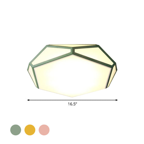 Hexagon Led Ceiling Light In Nordic Candy Colors For Corridors