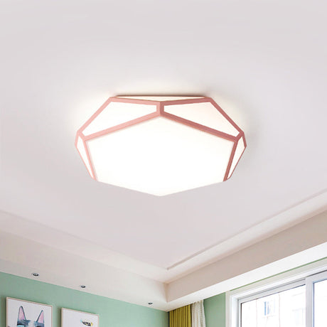 Hexagon Led Ceiling Light In Nordic Candy Colors For Corridors