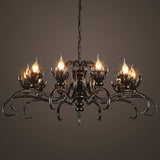 Rustic Antique Candle Chandelier: Stylish Twist Arm Pendant Light For Farmhouse