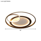 18’/21.5’ Contemporary Acrylic Wide Ring Ceiling Light In Black/Gold - Led Flush Mount Lamp