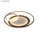 18’/21.5’ Contemporary Acrylic Wide Ring Ceiling Light In Black/Gold - Led Flush Mount Lamp