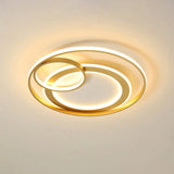 18’/21.5’ Contemporary Acrylic Wide Ring Ceiling Light In Black/Gold - Led Flush Mount Lamp