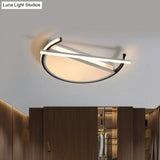 18’/21.5’ Geometric Flush Mount Led Ceiling Light In Black/Gold - Contemporary Metal Design
