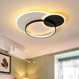 18’ 21.5’ Overlapping Acrylic Flush Mount Led Ceiling Light Simple Black White Warm Remote
