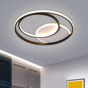 18’/21.5’ Simple Round Led Ceiling Flushmount Fixture In Black Warm/White Light / 18’ Warm